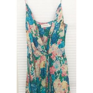 Zimmermann silk chiffon spaghetti strap dress - fits US 8 blue multi print